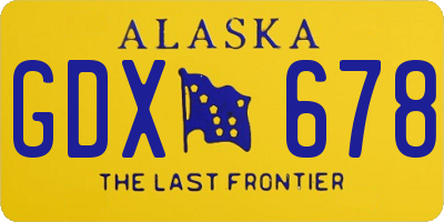 AK license plate GDX678