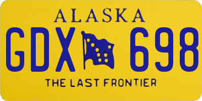 AK license plate GDX698