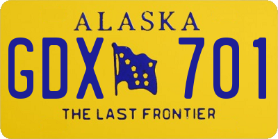 AK license plate GDX701