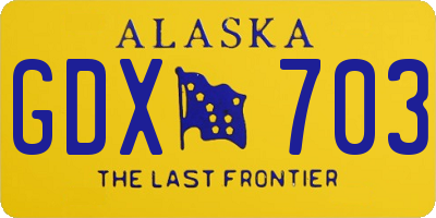 AK license plate GDX703