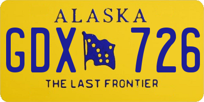 AK license plate GDX726