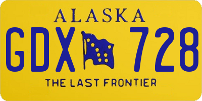 AK license plate GDX728
