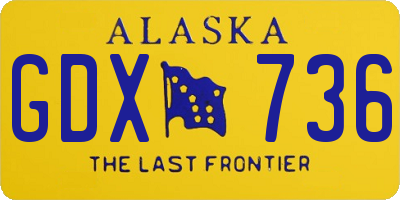 AK license plate GDX736