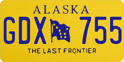 AK license plate GDX755