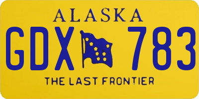 AK license plate GDX783