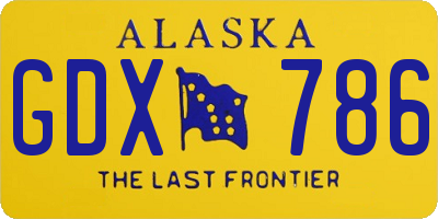 AK license plate GDX786