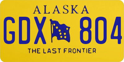 AK license plate GDX804