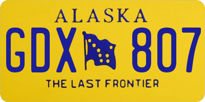 AK license plate GDX807