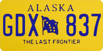 AK license plate GDX837