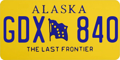AK license plate GDX840