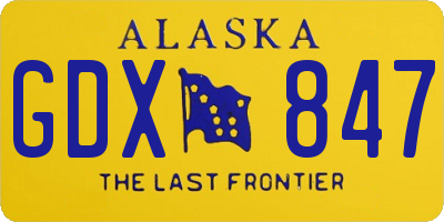 AK license plate GDX847
