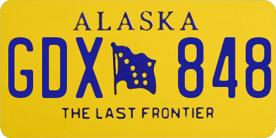 AK license plate GDX848