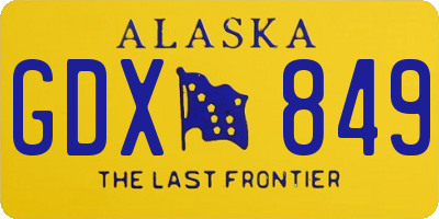 AK license plate GDX849