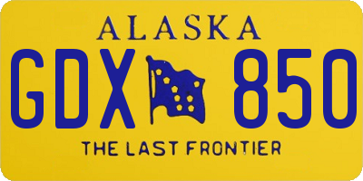 AK license plate GDX850