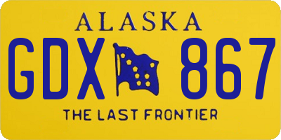 AK license plate GDX867