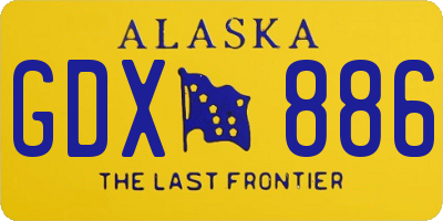 AK license plate GDX886