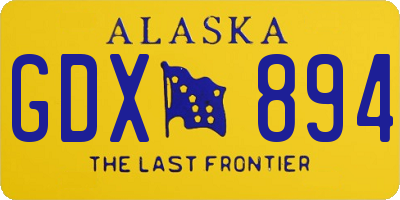 AK license plate GDX894