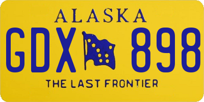 AK license plate GDX898