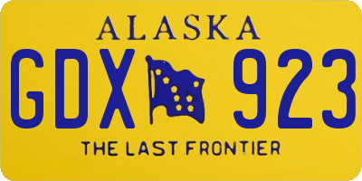 AK license plate GDX923