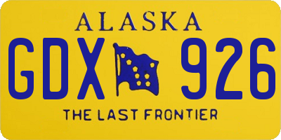 AK license plate GDX926