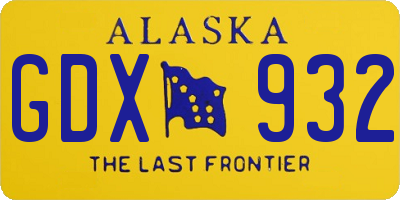 AK license plate GDX932