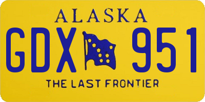 AK license plate GDX951