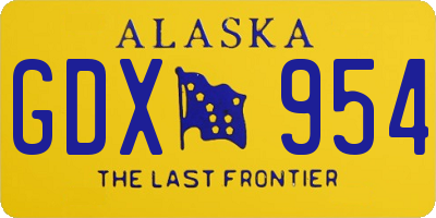 AK license plate GDX954