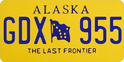 AK license plate GDX955