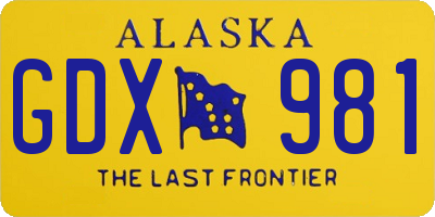 AK license plate GDX981