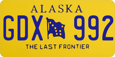 AK license plate GDX992