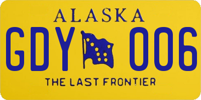 AK license plate GDY006