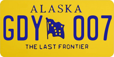 AK license plate GDY007