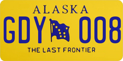 AK license plate GDY008