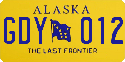 AK license plate GDY012