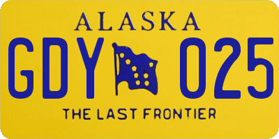 AK license plate GDY025
