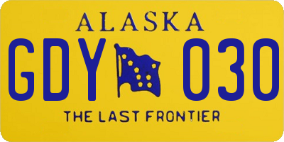 AK license plate GDY030