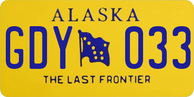 AK license plate GDY033