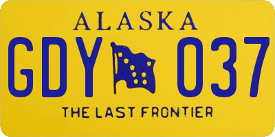 AK license plate GDY037