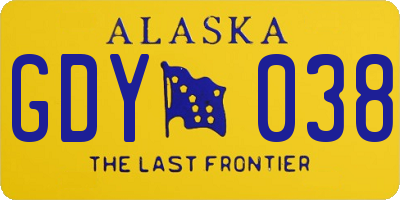 AK license plate GDY038