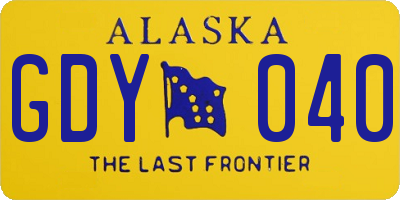 AK license plate GDY040