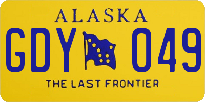 AK license plate GDY049