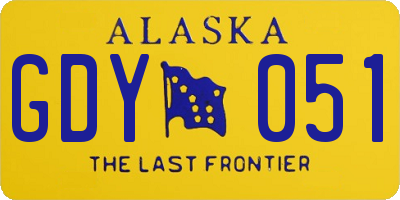 AK license plate GDY051