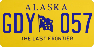 AK license plate GDY057