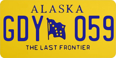 AK license plate GDY059