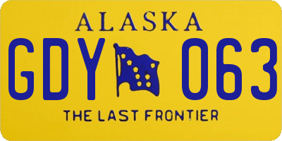 AK license plate GDY063