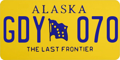 AK license plate GDY070