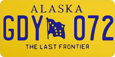 AK license plate GDY072
