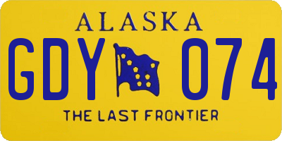 AK license plate GDY074