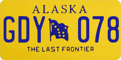 AK license plate GDY078