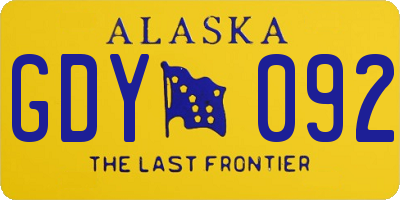 AK license plate GDY092